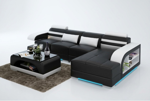 Leather sofa with USB living landscape corner sofa corner suite design modern sofa G8033C