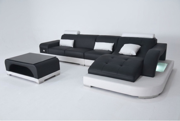 Leather corner sofa with USB living area luxury suite corner sofas couches upholstery