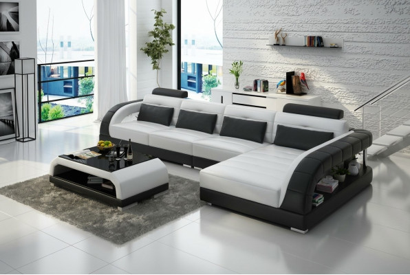 Leather sofa USB living landscape corner sofa corner suite design modern sofa G8012C new