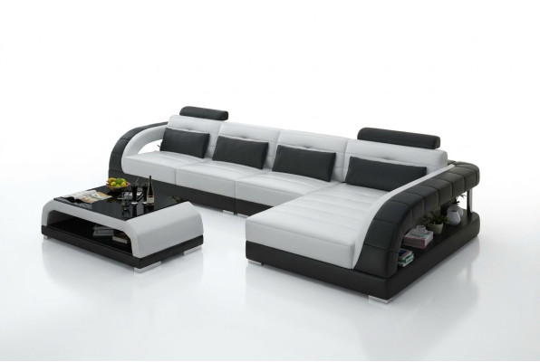 Leather sofa USB living landscape corner sofa corner suite design modern sofa G8012C new
