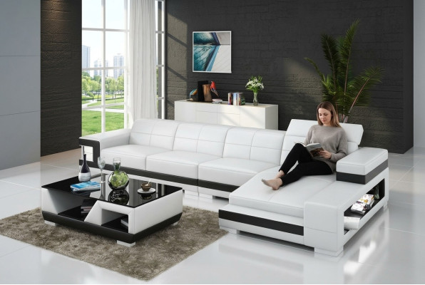 Leather sofa with USB living landscape corner sofa corner set design modern sofa G8017C