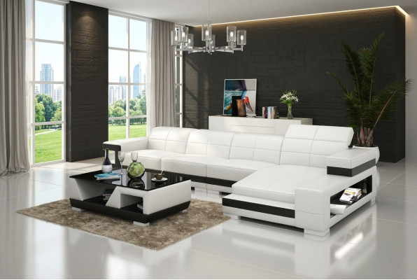 Leather sofa with USB living landscape corner sofa corner set design modern sofa G8017C