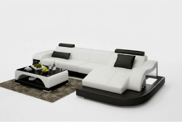Leather sofa with USB living area corner sofa corner suite design modern sofa G8009D