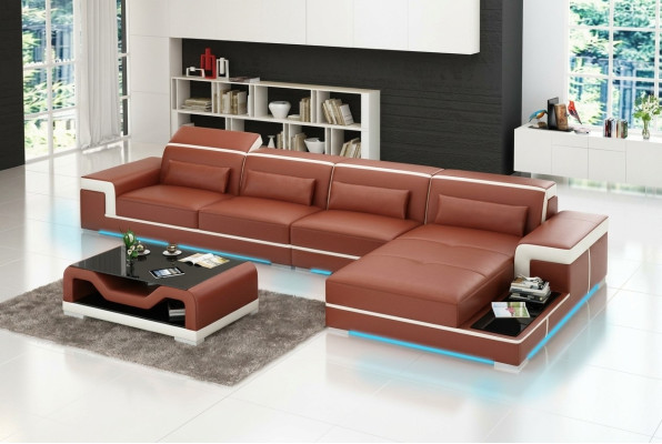 Leather sofa USB living landscape corner sofa angle set design modern sofa couch new