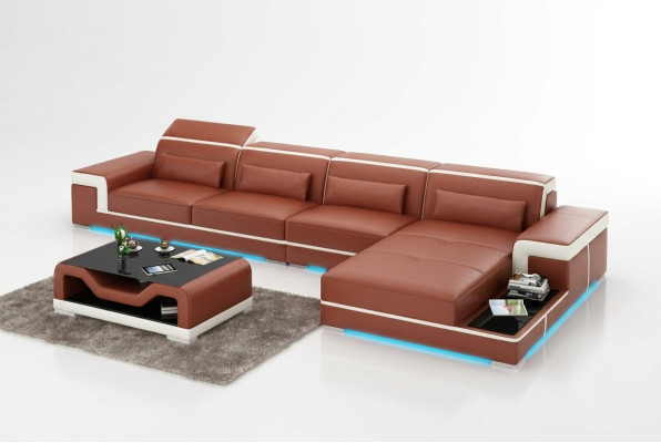 Leather sofa USB living landscape corner sofa angle set design modern sofa couch new