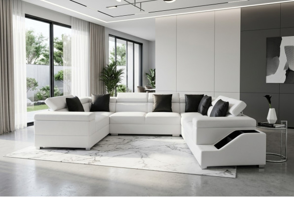 Leather sofa USB living landscape corner sofa corner suite design sofa couch new