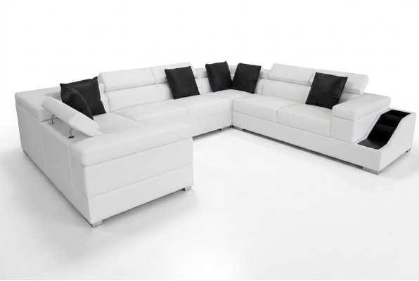 Leather sofa USB living landscape corner sofa corner suite design sofa couch new