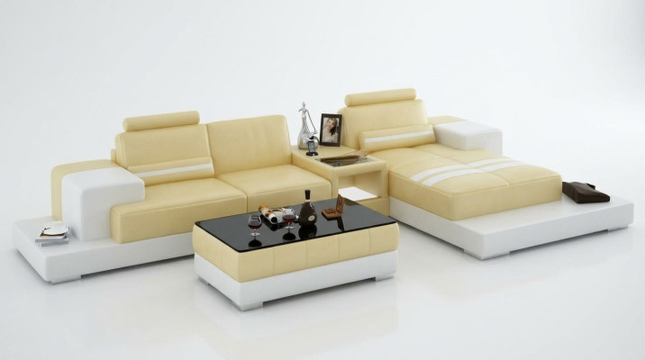 Leather sofa with USB living landscape corner sofa corner set design couch sofa L6004D