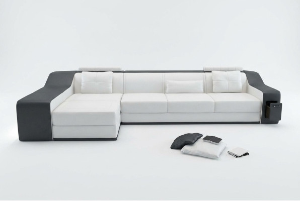 Leather sofa with USB living landscape corner sofa corner suite design modern sofa B2017B