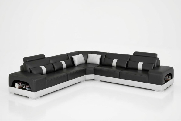 Designer living landscape corner sofa, sofa with USB, big L shape, XXL seat suite Sandberg