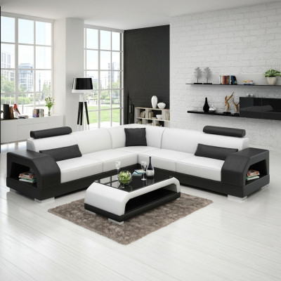 Leather sofa with USB living landscape corner sofa corner suite design modern sofa G8001B