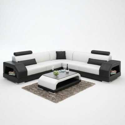Leather sofa with USB living landscape corner sofa corner suite design modern sofa G8001B