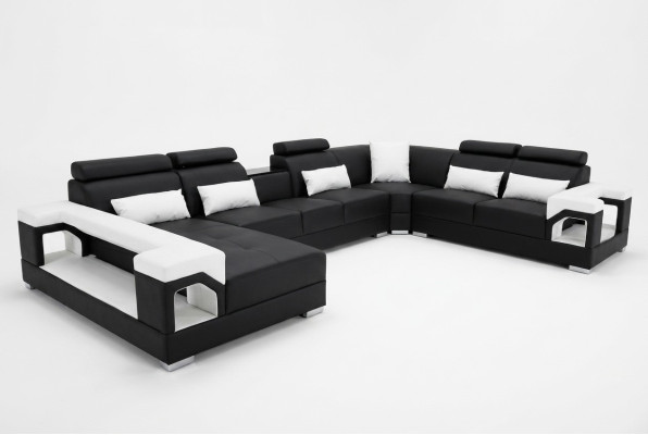 Complete set cushion leather sofa living landscape corner sofa suite modern sofa USB