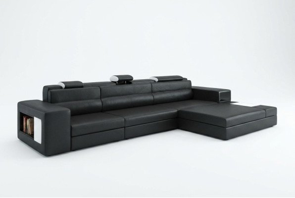 Designer sofa couch USB upholstery corner sofa set living landscape leather sofa LED