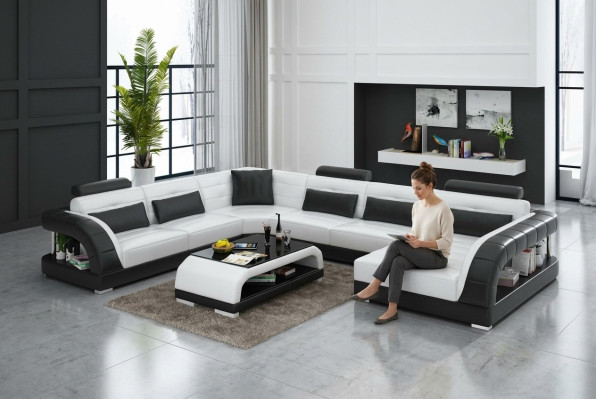 Sofa set with USB cushion sofa set 3+2+1 leather couches sofas complete
