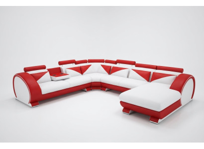 Leather sofa with USB leather sofa big sofa corner sofa leather XXL living landscape U shape