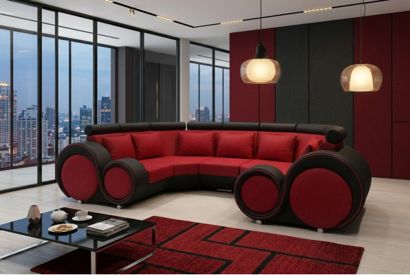 Living landscape textile couch microfiber upholstery suite XXL new sofa fabric USB