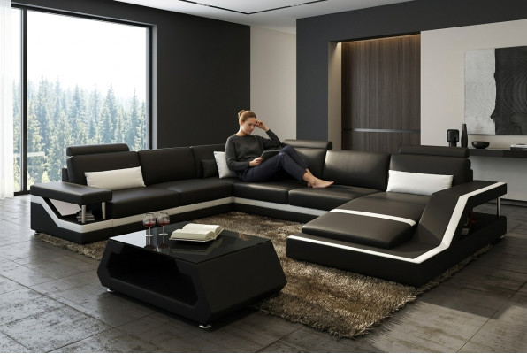 Designer Sofa Corner Sofa Living Landscape Big Modern Leather Sofa +USB Patented NEW