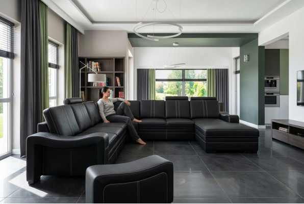 XXL leather sofa with USB leather couch living area corner sofa new set leather sofa