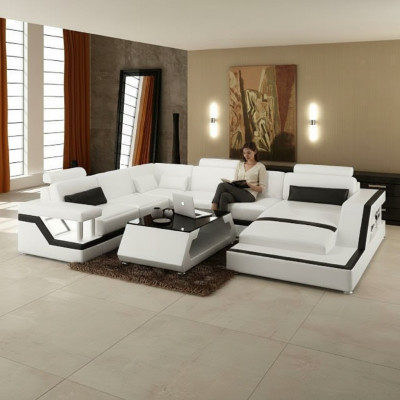 Designer Sofa Corner Sofa Living Landscape Big Modern Leather Sofa + USB, Patented NEW