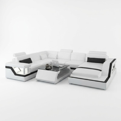 Designer Sofa Corner Sofa Living Landscape Big Modern Leather Sofa + USB, Patented NEW