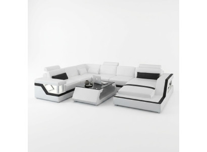 Designer Sofa Corner Sofa Living Landscape Big Modern Leather Sofa + USB, Patented NEW