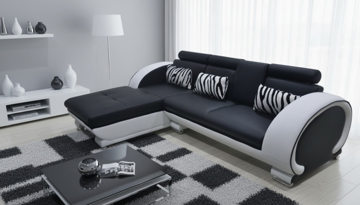Corner Sofa Leather + USB Corner Suite Living Corner Landscape L-Shape Upholstery New Design