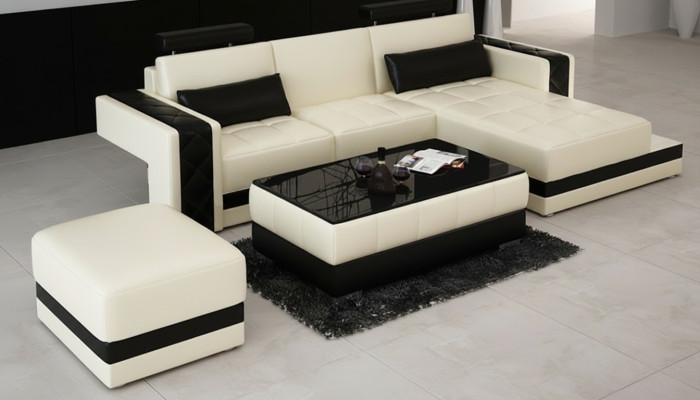 Leather sofa with USB living landscape corner sofa corner suite design modern sofa L6010D