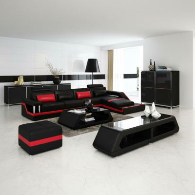 Designer corner sofa living landscape large modern leather sofa with USB HAMBURG III