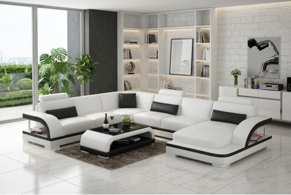 Leather sofa couch living landscape corner sofa corner set design modern sofa with USB