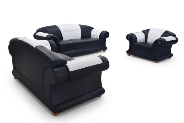 Classic leather sofa set 321 group upholstery seating sets padding USB