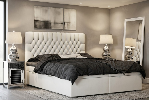 Box spring bed hotel double Chesterfield luxury beds upholstered box function