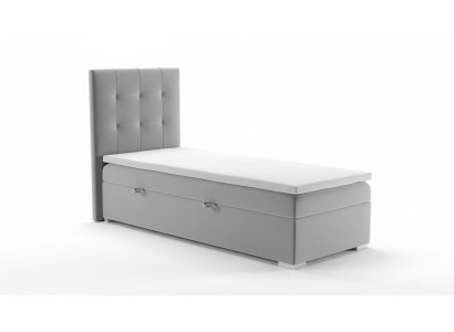 Luxury Box Spring Bed Hotel Beds Upholstered Function Bed Storage 90x200cm Gray New