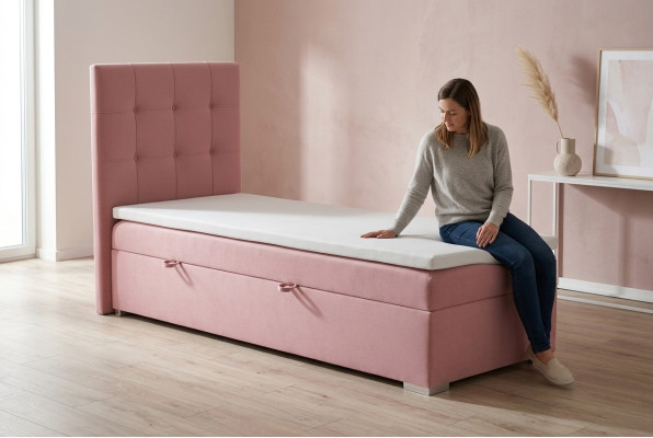 Luxury Box Spring Bed Hotel Upholstered Bed Base Function 90x200cm
