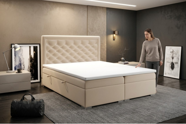 Chesterfield box spring bed hotel double luxury beds upholstered box function