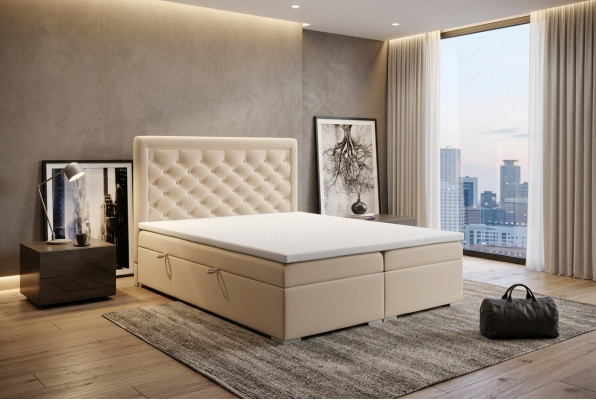 Chesterfield box spring bed hotel double luxury beds upholstered box function
