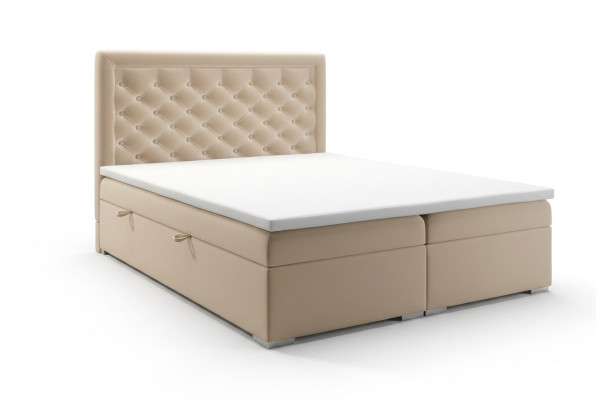 Chesterfield box spring bed hotel double luxury beds upholstered box function