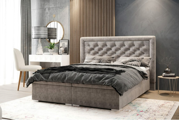 Bedroom Chesterfield Boxspring Bed Double Beds Upholstered Box Function