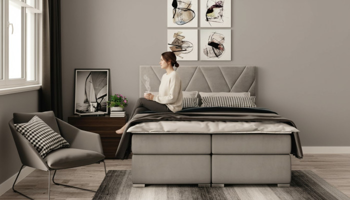 Chesterfield bedroom box spring bed double upholstered beds box function