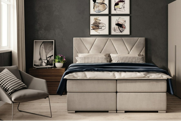 Chesterfield bedroom box spring bed double upholstered beds box function