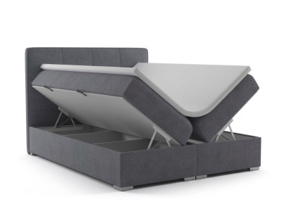 Box spring bed hotel double velvet textile luxury beds upholstered bed box function