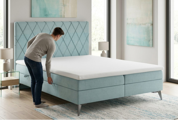 Chesterfield box spring bedroom bed double beds upholstery box function