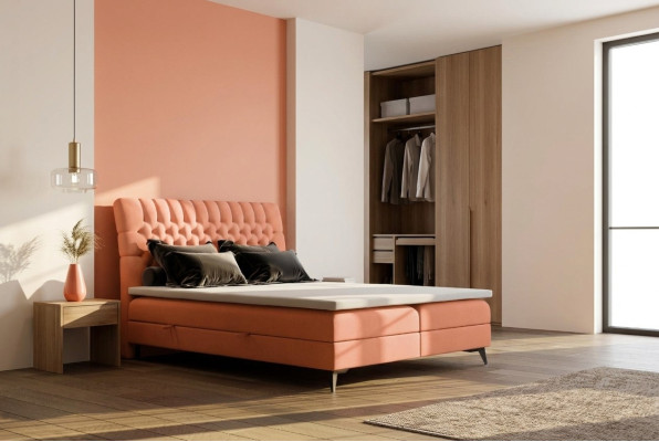 Chesterfield Box Spring Bed Double Design Beds Upholstered Box Function Hotel