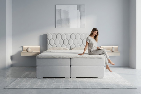 Box spring bed hotel design velvet luxury beds upholstered bed box function double