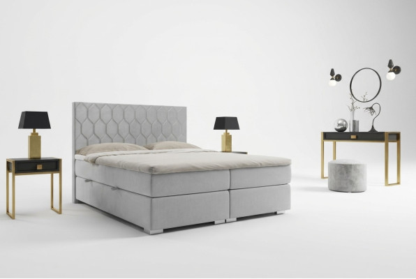 Box spring bed hotel design velvet luxury beds upholstered bed box function double