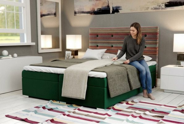 Chesterfield Bett Boxspring Hotel Double Complete Set Topper Mattress Beds New