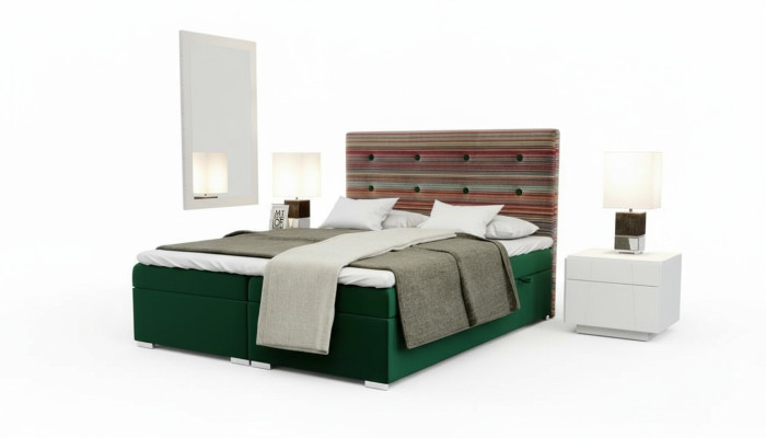 Chesterfield Bett Boxspring Hotel Double Complete Set Topper Mattress Beds New