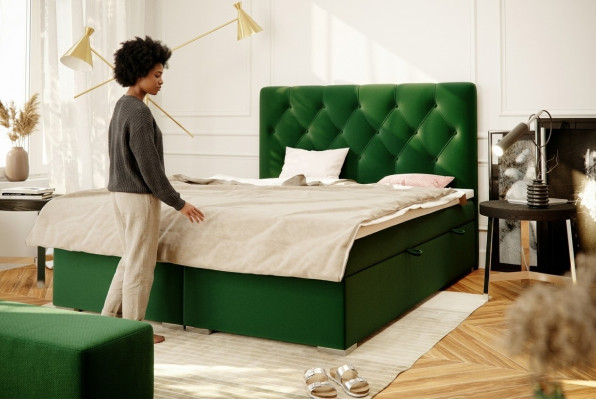 Chesterfield Box Spring Bed Hotel Double Complete Set Mattress Topper Beds New