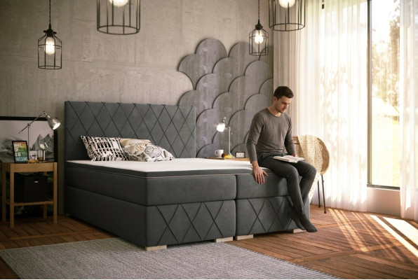 Double bed complete set mattress box spring topper beds function box hotel