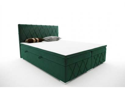 Double Bed Complete Set Mattress Box Spring Topper Beds Function Box Green